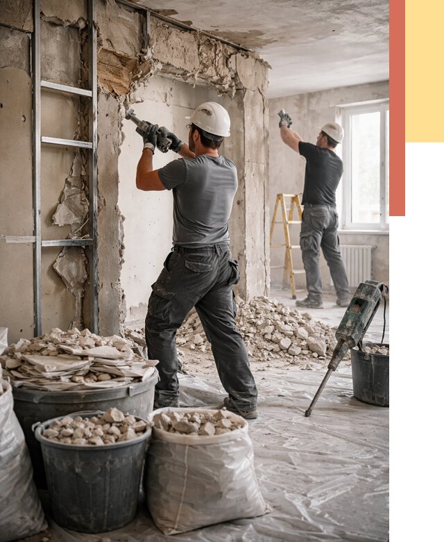 Демонтажные работы в Обнинске от 2741 руб. — услуги и цена под ключ | ОТДЕЛОЧНИК-Бнн