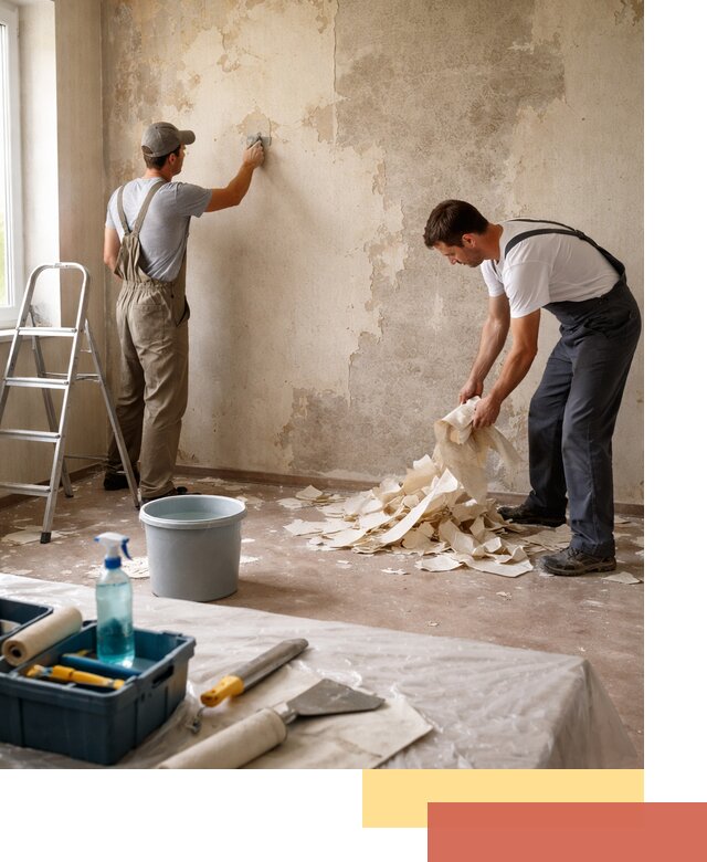 Снятие старых обоев в Обнинске быстро и качественно