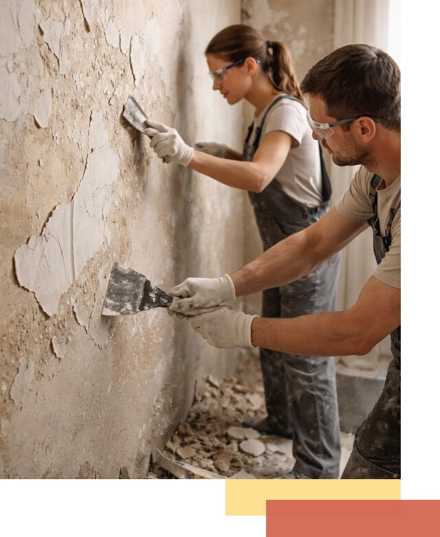 Снятие старой шпаклевки и подготовка поверхностей в Обнинске