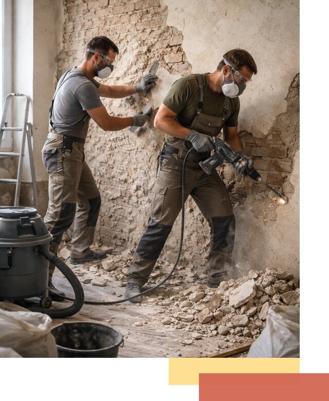 Демонтаж штукатурки со стен в Обнинске быстро и аккуратно