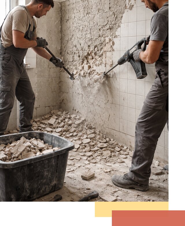 Демонтаж плитки со стен в Обнинске быстро и аккуратно