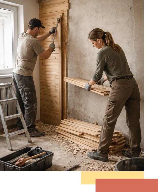 Демонтаж вагонки со стен в Обнинске — профессиональный демонтаж