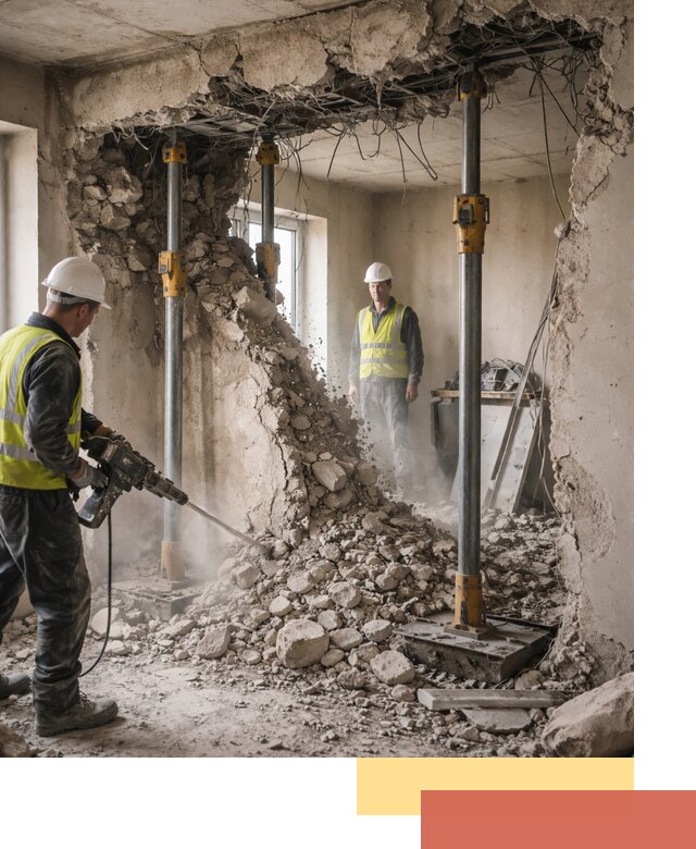 Снос несущих стен в Обнинске с гарантией безопасности и качества