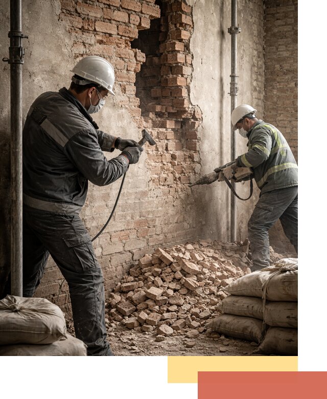 Демонтаж кирпичных стен в Обнинске быстро и безопасно