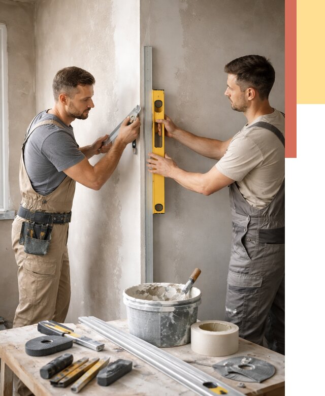 Выведение углов стен в Обнинске от 1878 руб. быстро и недорого | ОТДЕЛОЧНИК-Бнн