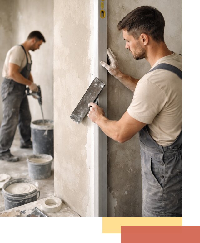 Выведение углов стен в Обнинске: монтаж и оштукатуривание