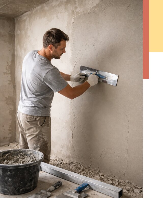 Штукатурка стен без маяков в Обнинске от 7308 руб/м2 — услуги и цена | ОТДЕЛОЧНИК-Бнн