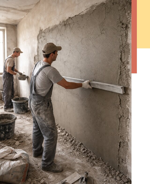 Цементная штукатурка стен в Обнинске от 4568 руб/м2 — быстро и недорого | ОТДЕЛОЧНИК-Бнн