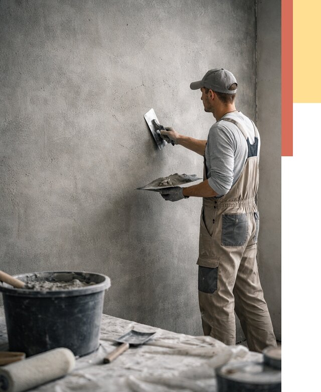 Декоративная штукатурка под бетон в Обнинске от 2538 руб./м² — нанесение под ключ | ОТДЕЛОЧНИК-Бнн