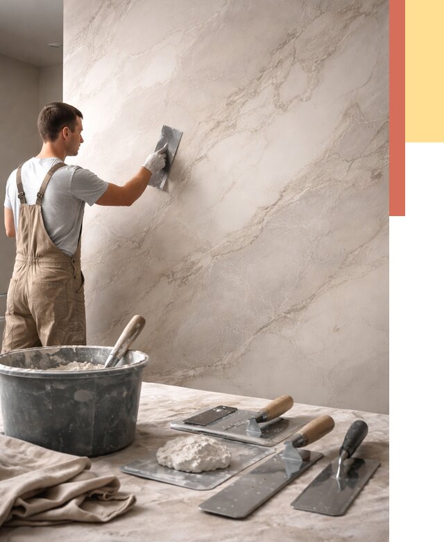 Декоративная штукатурка под мрамор в Обнинске от 2842 руб./м² — быстро и недорого | ОТДЕЛОЧНИК-Бнн