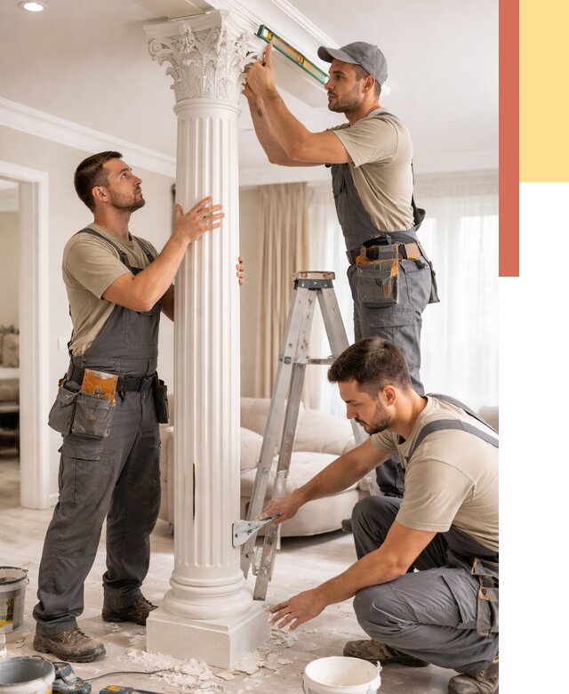 Установка декоративных колонн в Обнинске от 12180 руб. под ключ | ОТДЕЛОЧНИК-Бнн