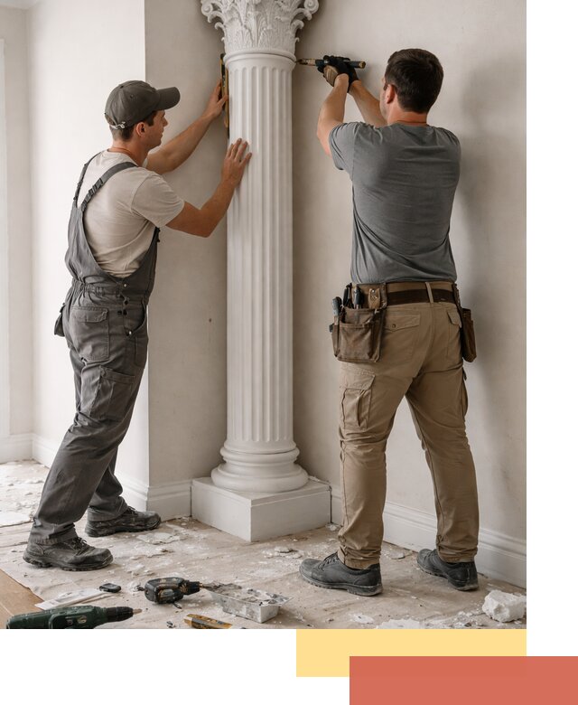 Установка декоративных колонн в Обнинске под ключ