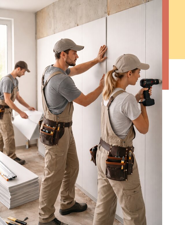 Монтаж ПВХ панелей на стены в Обнинске от 457 руб/м2 — быстро и недорого | ОТДЕЛОЧНИК-Бнн