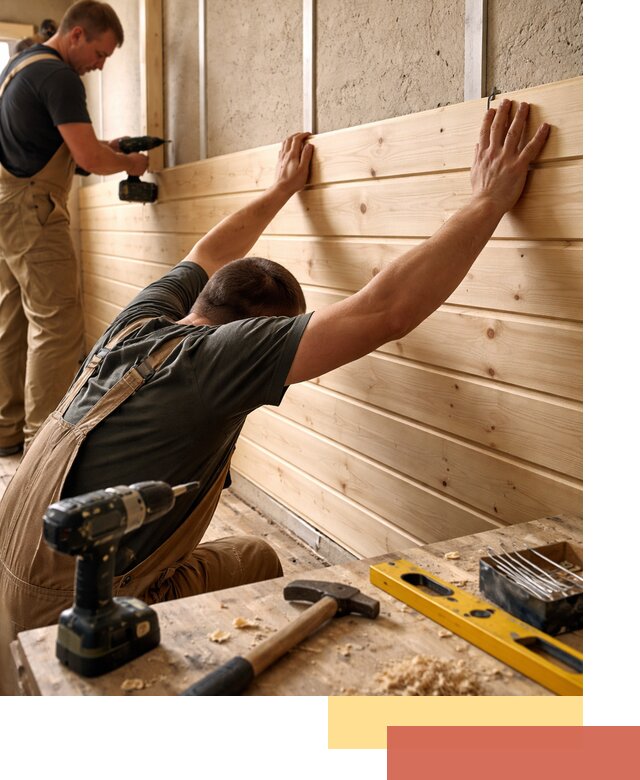 Монтаж деревянной вагонки на стены в Обнинске быстро и качественно