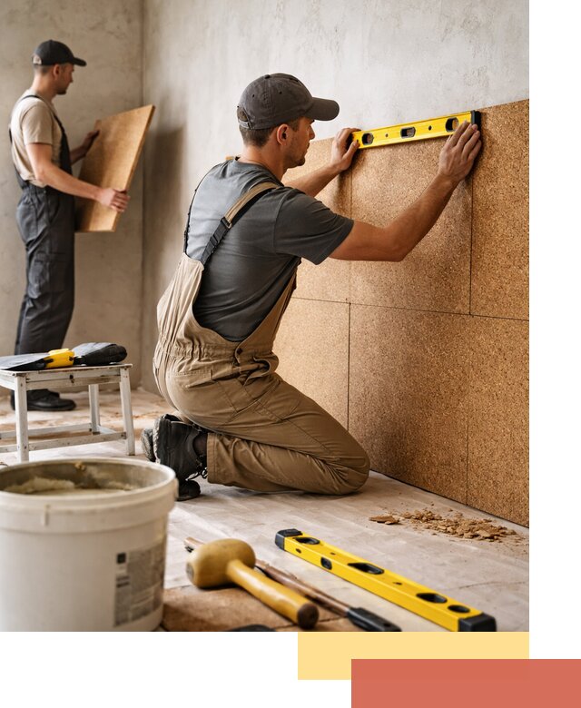 Монтаж пробковых панелей на стены в Обнинске быстро и качественно