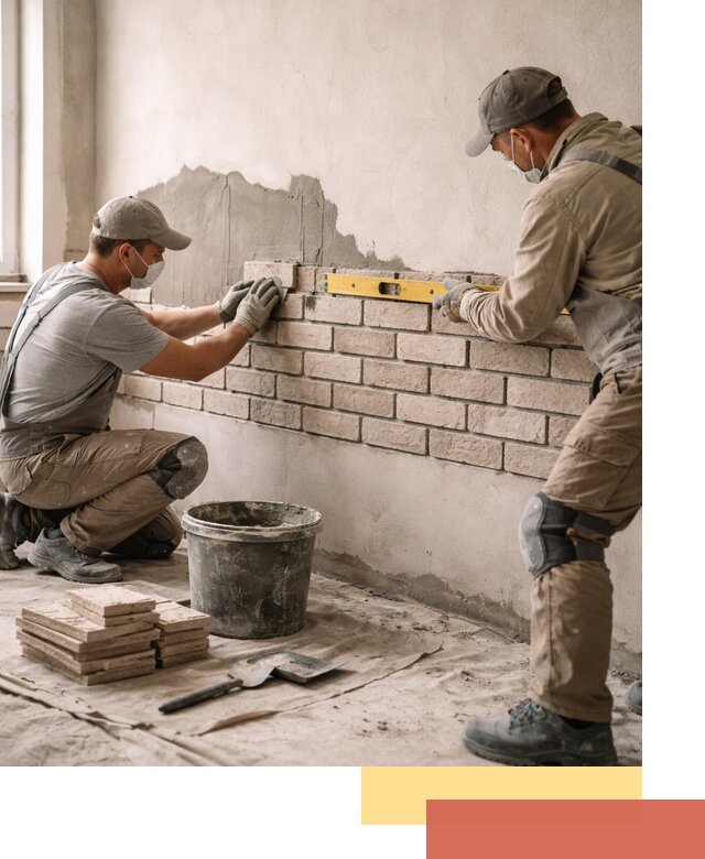 Монтаж декоративного кирпича профессионально в Обнинске