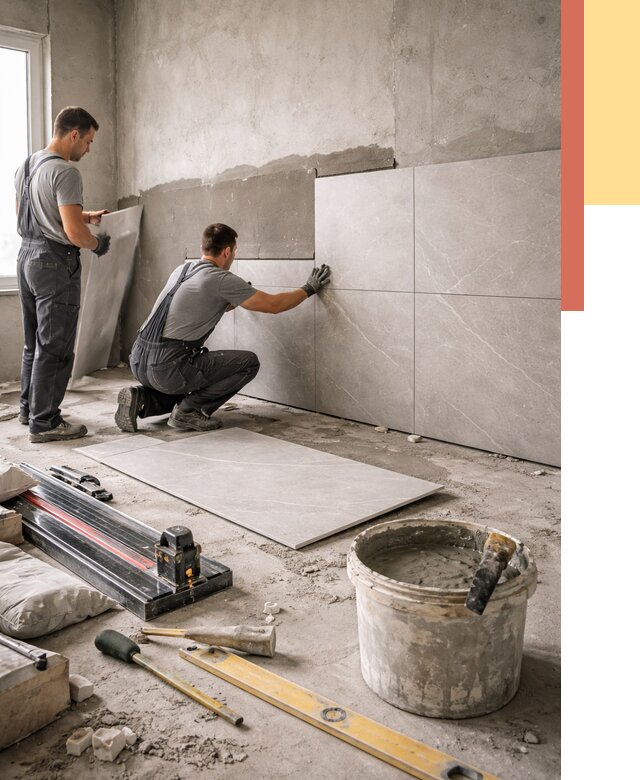 Облицовка стен керамогранитом в Обнинске от 4263 руб./м² — услуги под ключ | ОТДЕЛОЧНИК-Бнн