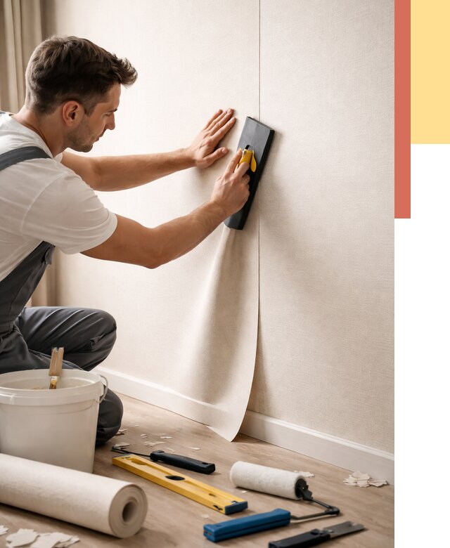 Поклейка виниловых обоев в Обнинске от 4568 руб. | Быстро и недорого — ОТДЕЛОЧНИК-Бнн