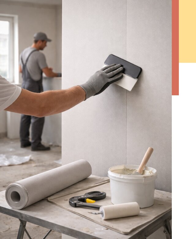 Поклейка обоев под покраску в Обнинске от 3553 руб. за м2 | ОТДЕЛОЧНИК-Бнн