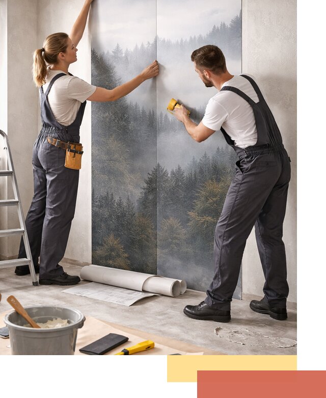 Поклейка фотообоев профессионально в Обнинске под ключ