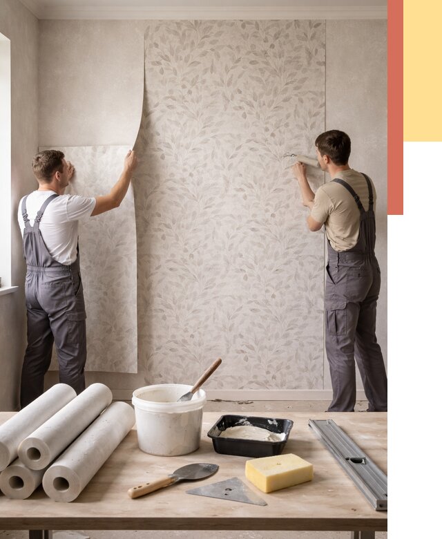 Поклейка обоев с подбором рисунка в Обнинске от 3553 руб. | ОТДЕЛОЧНИК-Бнн - быстро и недорого