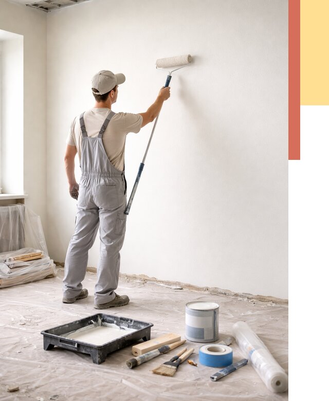 Покраска стен водоэмульсионной краской в Обнинске от 457 руб. за м² | ОТДЕЛОЧНИК-Бнн