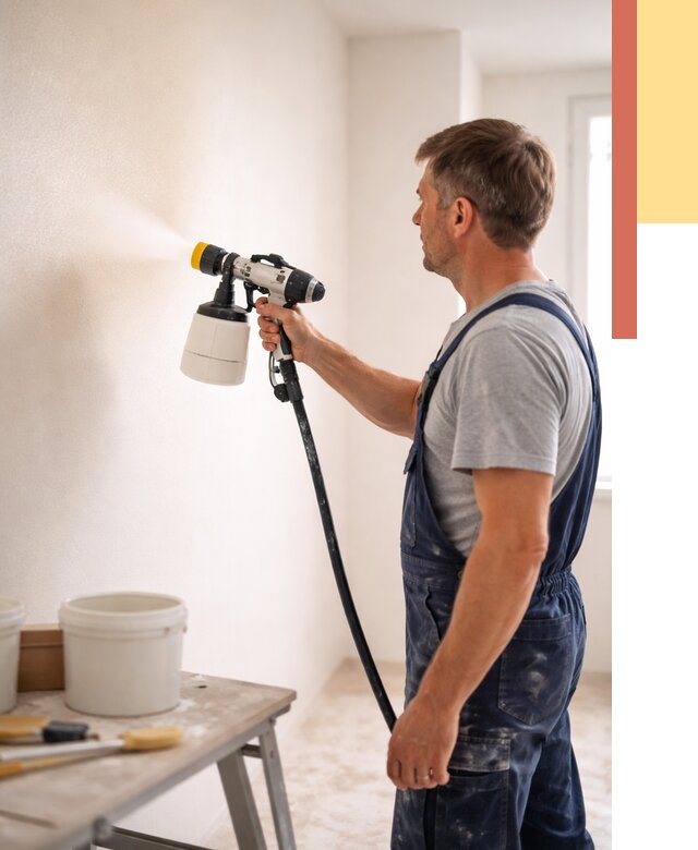 Покраска стен краскопультом в Обнинске от 7613 руб. — механизированная покраска | ОТДЕЛОЧНИК-Бнн