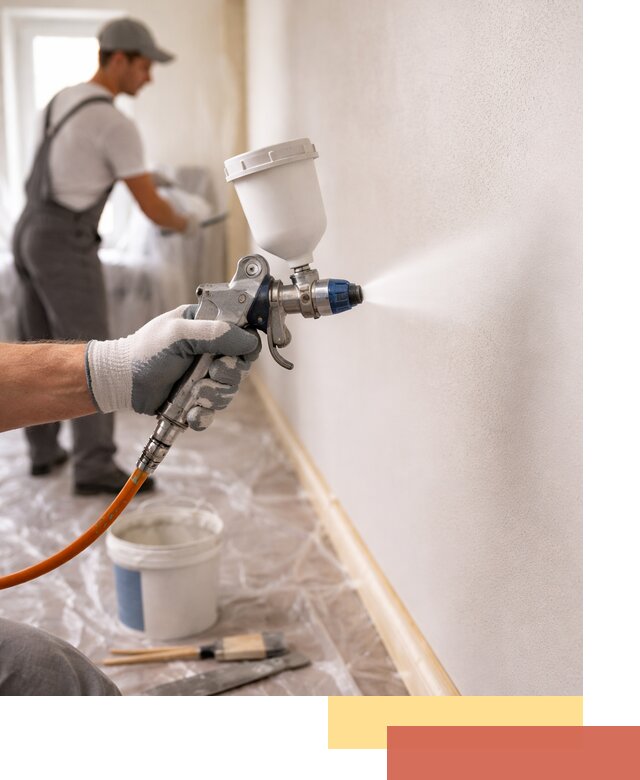 Покраска стен краскопультом в Обнинске быстро и качественно