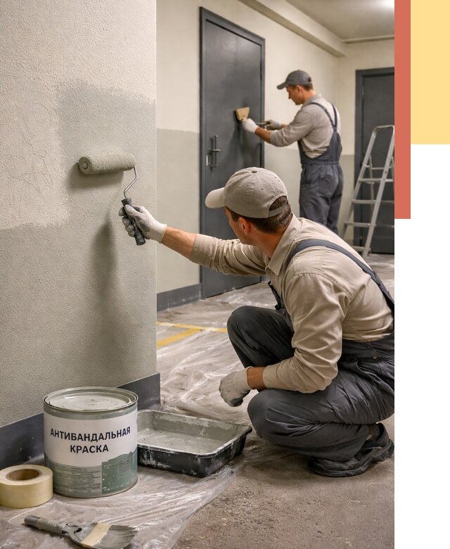 Покраска стен антивандальной краской в Обнинске от 4568 руб./м² под ключ | ОТДЕЛОЧНИК-Бнн