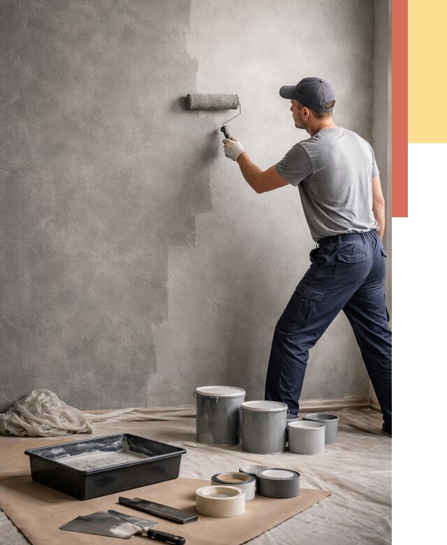 Покраска стен под бетон в Обнинске от 660 руб. за м2 — быстро и недорого | ОТДЕЛОЧНИК-Бнн