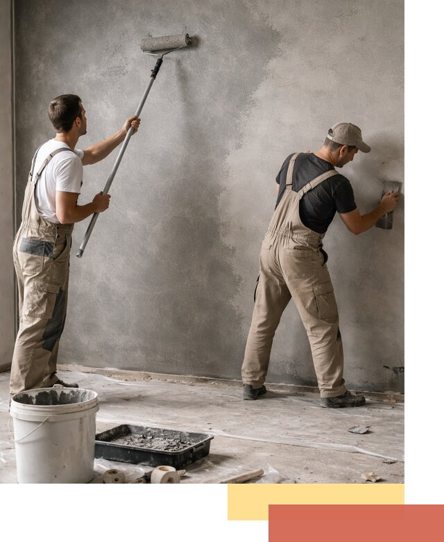 Покраска стен под бетон в Обнинске профессионально и недорого