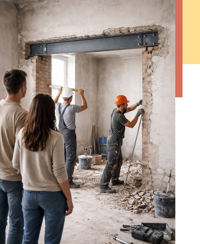 Усиление проема в стене в Обнинске от 9643 руб. — усиление дверного проема металлоконструкцией | ОТДЕЛОЧНИК-Бнн