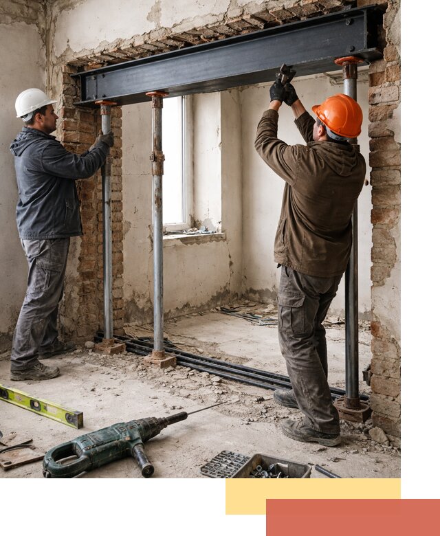 Усиление проема в стене в Обнинске для расширения и безопасности