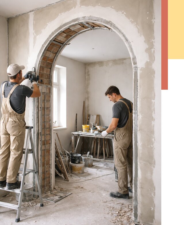 Устройство арочного проема в Обнинске от 9643 руб. под ключ — быстро и недорого | ОТДЕЛОЧНИК-Бнн