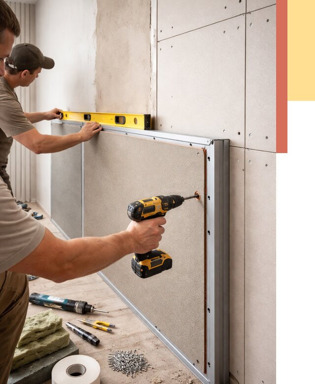 Шумоизоляция стен панелями ЗИПС в Обнинске от 2233 руб./м² под ключ | ОТДЕЛОЧНИК-Бнн