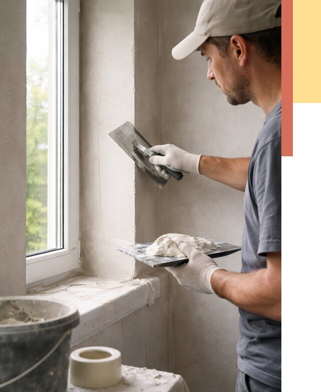 Штукатурка откосов в Обнинске от 4568 руб/м² — услуги и выравнивание под ключ | ОТДЕЛОЧНИК-Бнн