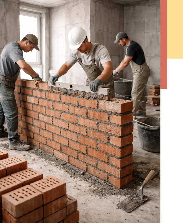 Кладка перегородок из кирпича в Обнинске от 3553 руб. за м² | ОТДЕЛОЧНИК-Бнн