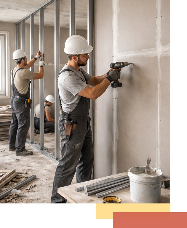 Перегородки из огнестойкого гипсокартона в Обнинске под ключ