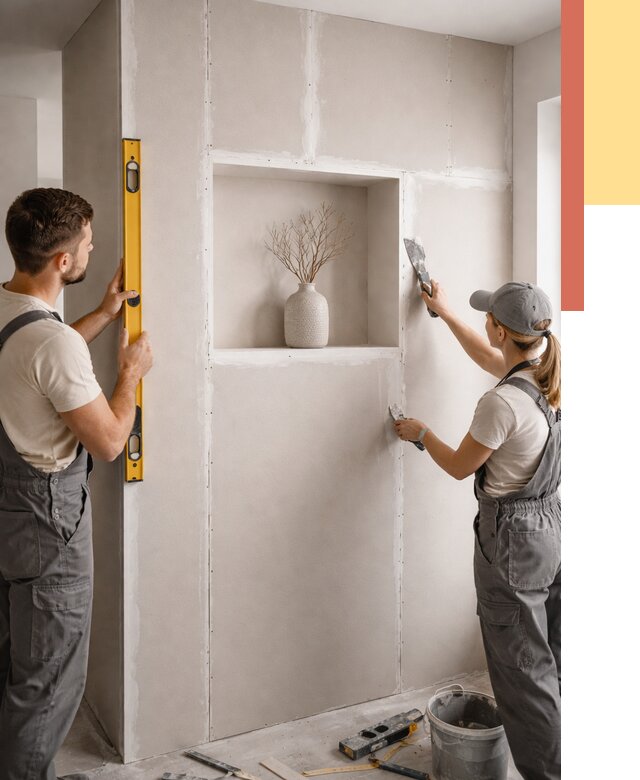 Перегородка из гипсокартона с нишей в Обнинске от 3299 руб. под ключ | ОТДЕЛОЧНИК-Бнн