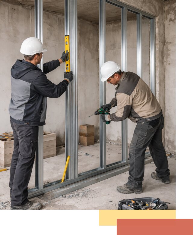 Монтаж каркаса перегородки из профиля в Обнинске