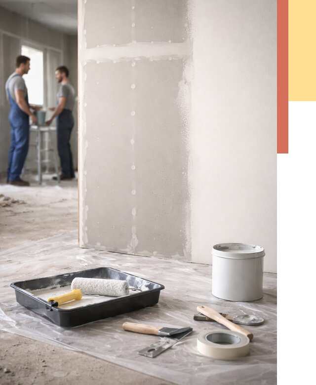 Покраска перегородок из гипсокартона в Обнинске от 4568 руб. под ключ | ОТДЕЛОЧНИК-Бнн