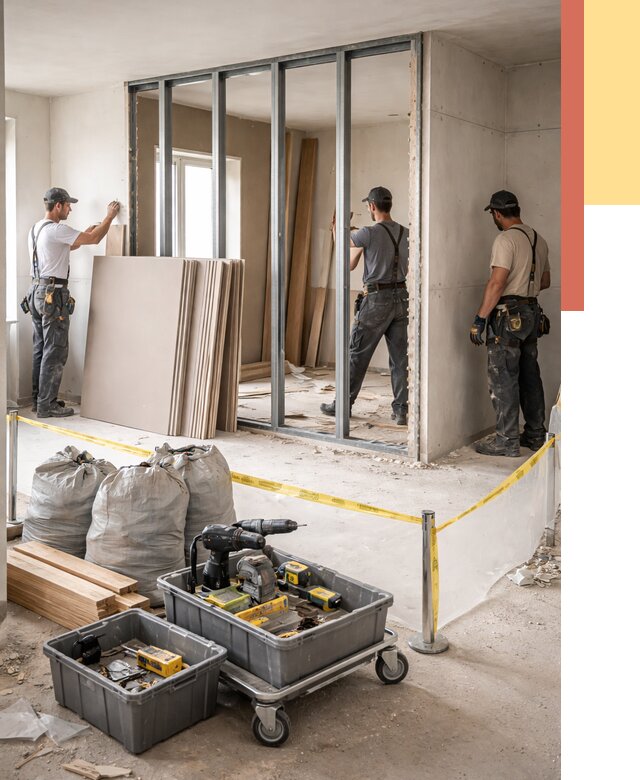 Перенос гипсокартонной перегородки в Обнинске под ключ от 4568 руб. | Демонтаж и монтаж – ОТДЕЛОЧНИК-Бнн