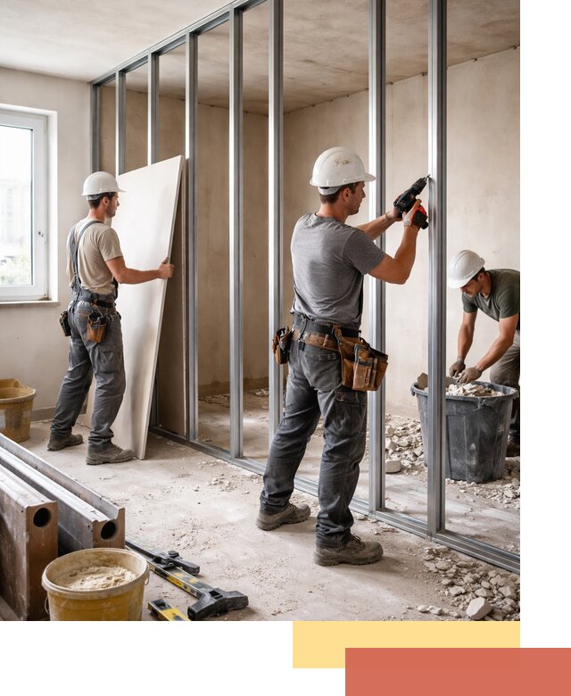 Перенос гипсокартонной перегородки в Обнинске профессионально и быстро