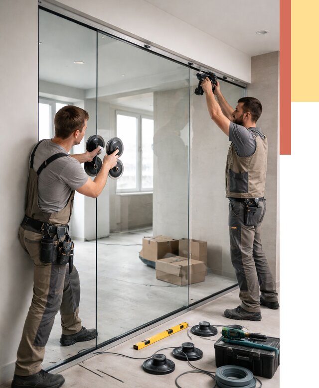 Монтаж стеклянных перегородок в Обнинске от 6598 руб. | ОТДЕЛОЧНИК-Бнн