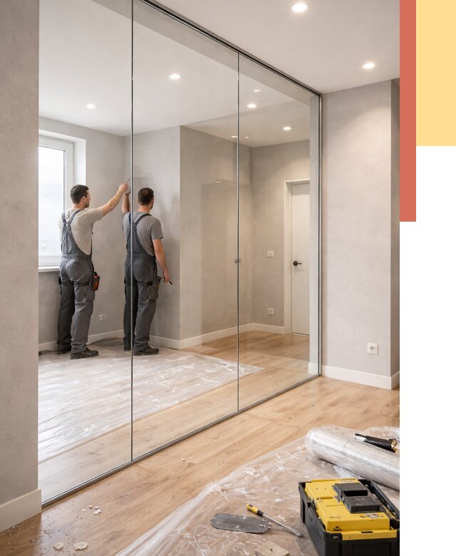 Безрамные стеклянные перегородки в Обнинске — монтаж от 9643 руб. | ОТДЕЛОЧНИК-Бнн