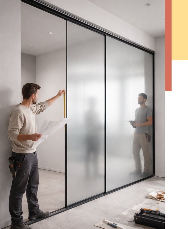 Матовые стеклянные перегородки в Обнинске от 8628 руб. — монтаж и установка | ОТДЕЛОЧНИК-Бнн