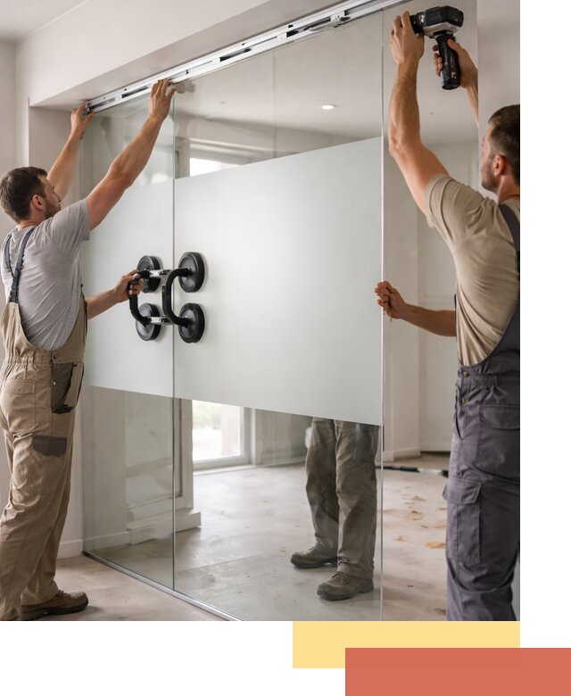 Матовые стеклянные перегородки под ключ в Обнинске