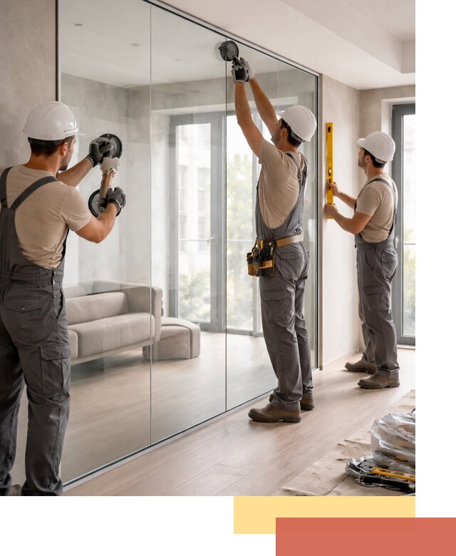 Перегородки из закаленного стекла в Обнинске для офисов и квартир