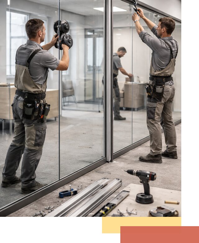 Стеклянные офисные перегородки под ключ в Обнинске