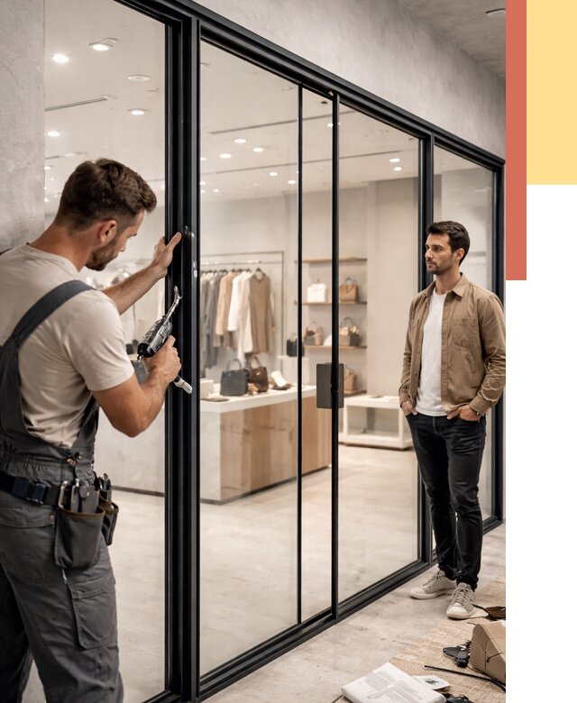 Стеклянные перегородки для магазинов в Обнинске от 8323 руб. под ключ | ОТДЕЛОЧНИК-Бнн